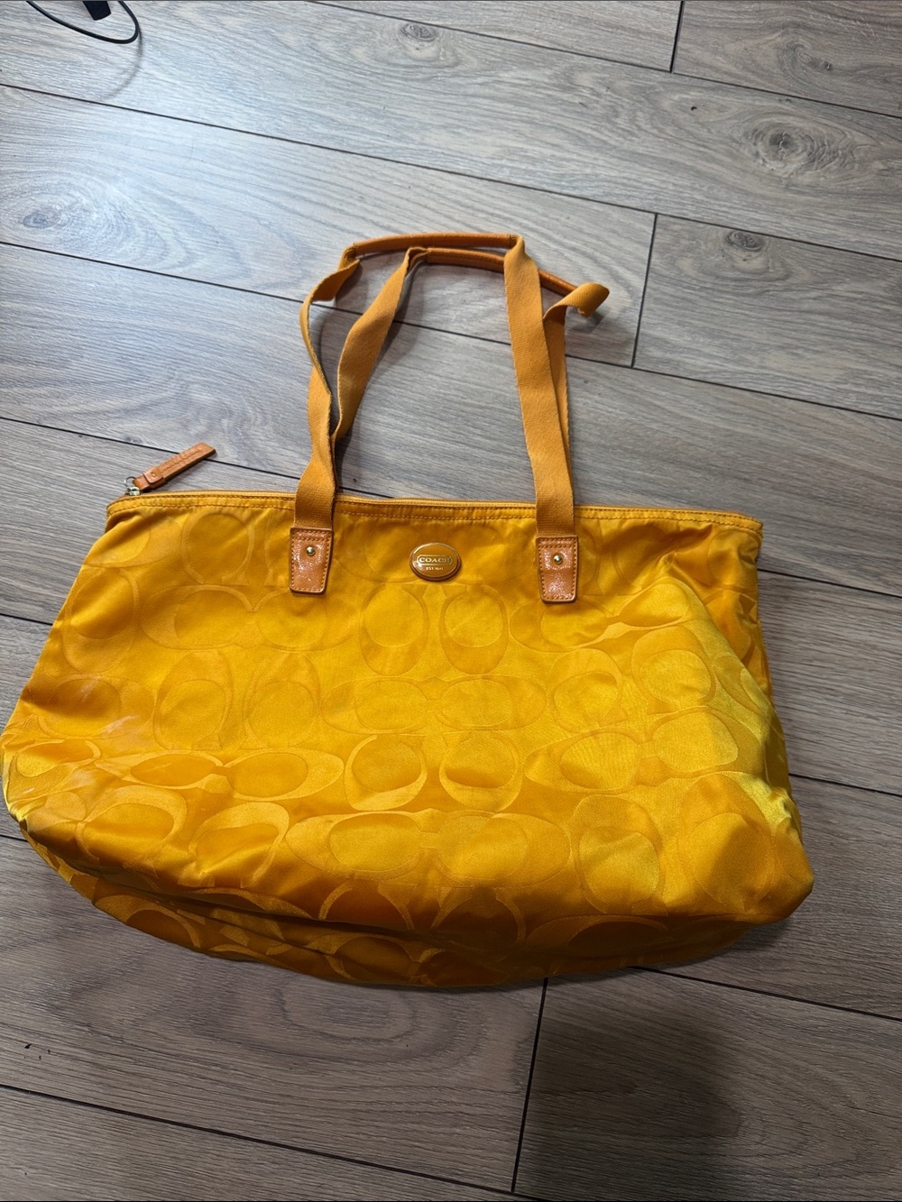 Coach Yellow Signature nylon Tote
